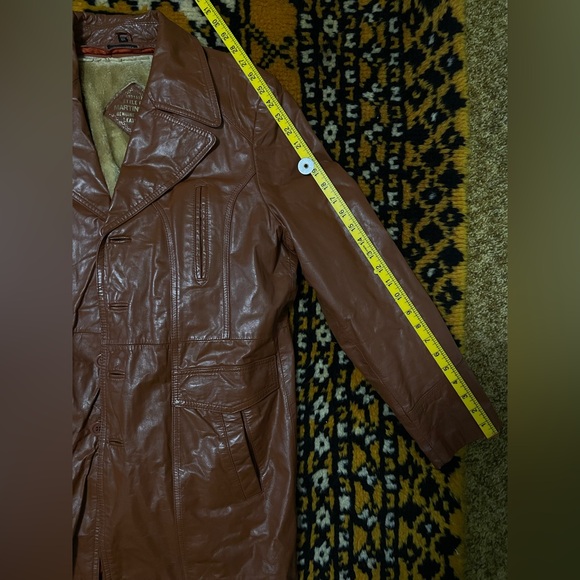 Martini Cognac Brown Leather Jacket with Removable Faux Fur Lining - Picture 15 of 15
